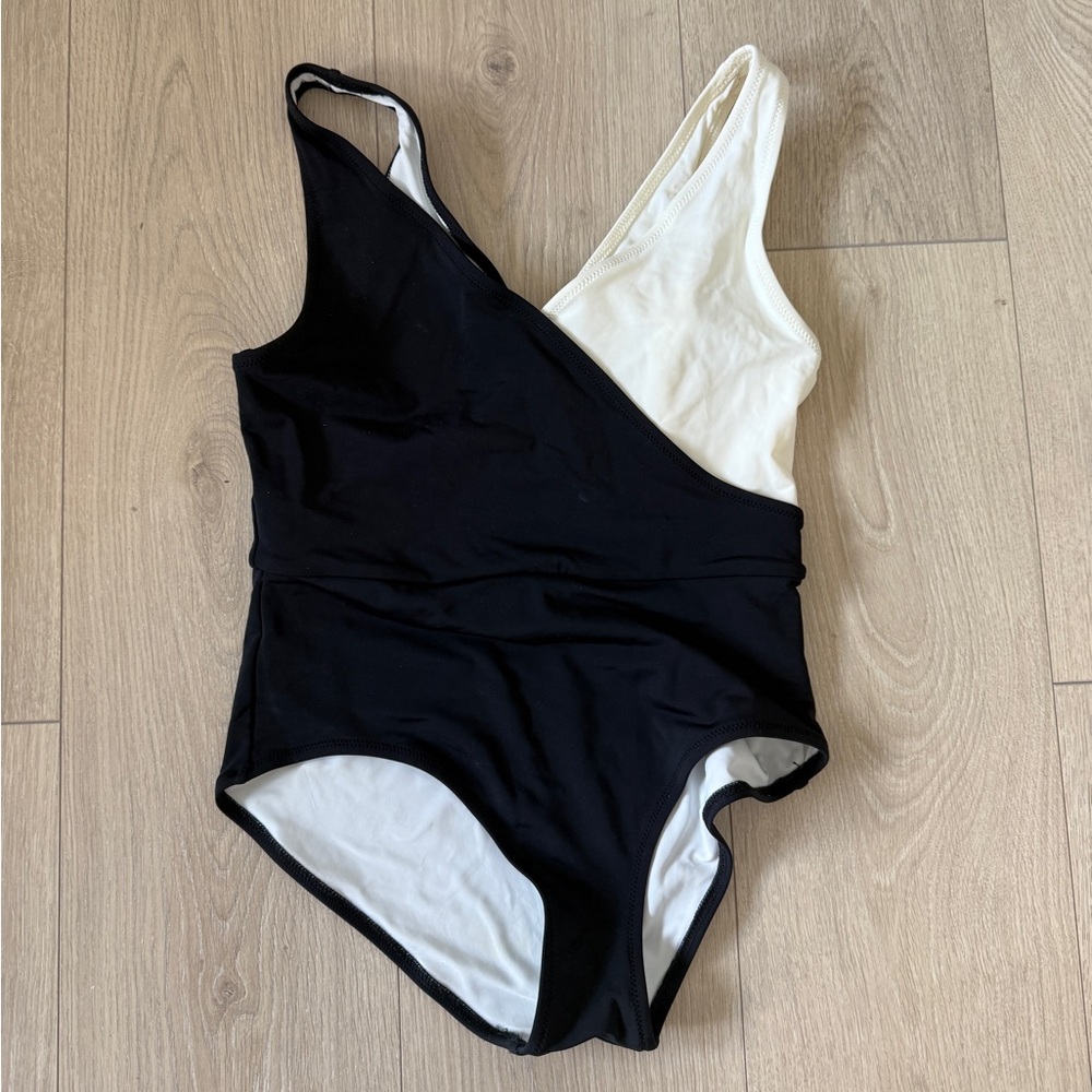 Solid & Stripe Ballerina Black and White One-Piece Swimsuit